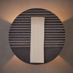 Ceramic Wall Light. Sconce Lighting. Black & White Sconce. Round Living Room - thumbnail 2