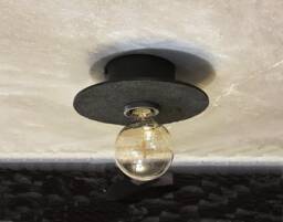 Handmade Ceramic Flush Mount Ceiling Light - Stucco Black