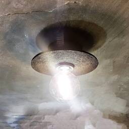Handmade Ceramic Flush Mount Ceiling Light - Stucco Black - thumbnail 3