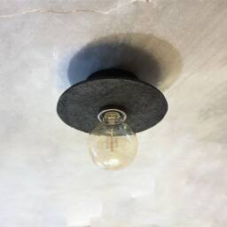 Handmade Ceramic Flush Mount Ceiling Light - Stucco Black - thumbnail 2