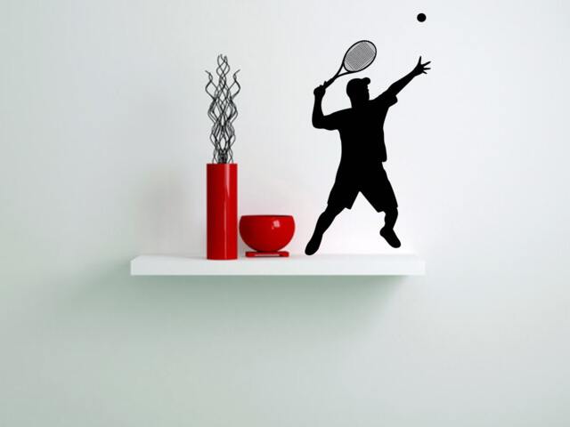 Wall Decals Sport Tennis Player Boy Home Vinyl Decal Sticker Kids Nursery Baby Room Decor V116 - image 1