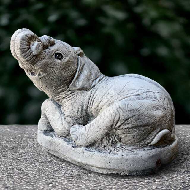 Outdoor Elephant Sculpture Concrete Figurine Cement Statue Animal Ornament Handmade Lover Gift Yard Art - image 1