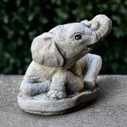 Outdoor Elephant Sculpture Concrete Figurine Cement Statue Animal Ornament Handmade Lover Gift Yard Art - thumbnail 2