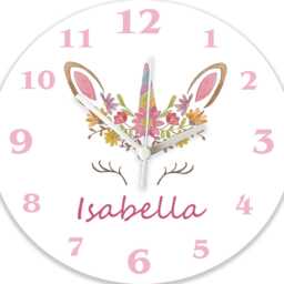 Personalised Girls Clock-Girls Room -Nursery Clock-Name Bedroom Clock-Children's Gift-Christmas Gift Idea - thumbnail 4