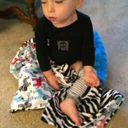 "Cutest Zebra Print Ever & Minky Baby Blanket, ""Lolo-Renzo" - thumbnail 2