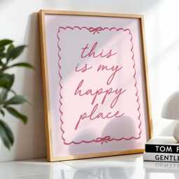 This Is My Happy Place Art Print, Cute Pink Hallway Wall Decor - thumbnail 2