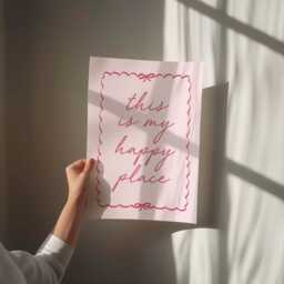This Is My Happy Place Art Print, Cute Pink Hallway Wall Decor - thumbnail 3