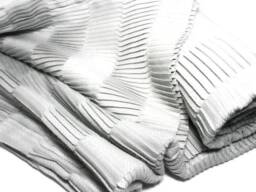 Pleated Gray Baby Blanket, Unisex Receiving Blanket - 46x32 - thumbnail 1