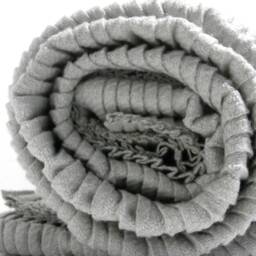 Pleated Gray Baby Blanket, Unisex Receiving Blanket - 46x32 - thumbnail 2
