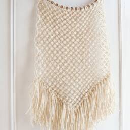Jute Macrame Wall Hanging With Fringes - Japandi Style Decor - thumbnail 3