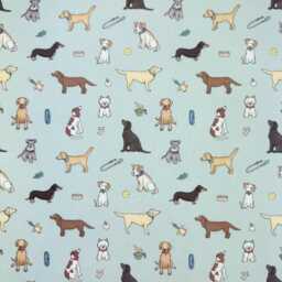 Custom Roman Blind - Emma Lawrence Barking Buddies Duck Egg , Made To Measure Window Treatment - thumbnail 2