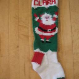 Hand Knit Christmas Stocking With Waving Santa/Taking Orders For 2026 - thumbnail 4