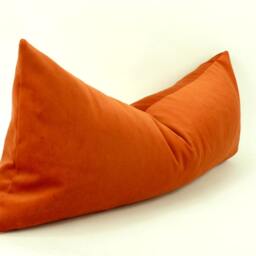 Rusty Orange Velvet Pillow, Heavyweight Cotton Cushion, Fall Home Decor - thumbnail 2