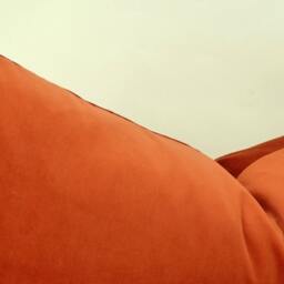 Rusty Orange Velvet Pillow, Heavyweight Cotton Cushion, Fall Home Decor - thumbnail 4
