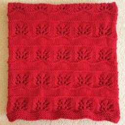 New Handmade Red Knit Crochet Baby Afghan Blanket Throw Newborn Infant Soft Floral Burgundy Wine - thumbnail 2
