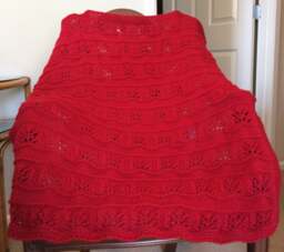 New Handmade Red Knit Crochet Baby Afghan Blanket Throw Newborn Infant Soft Floral Burgundy Wine