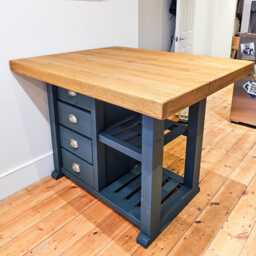 Handmade Farmhouse Kitchen Island Solid Wood Breakfast Bar Butchers Block Dining Table - thumbnail 4
