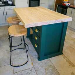 Handmade Farmhouse Kitchen Island Solid Wood Breakfast Bar Dining Table - thumbnail 2