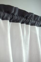 Rod Pocket Linen Kitchen Curtain, Sheer White Cafe Valance, Rustic Style