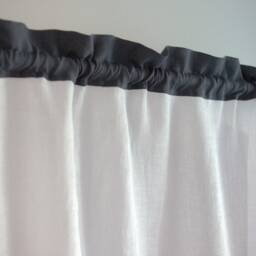 Rod Pocket Linen Kitchen Curtain, Sheer White Cafe Valance, Rustic Style - thumbnail 3