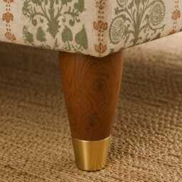 Handmade Ottoman Coffee Table Bench - Boho Earthy Novelli Olive Green - thumbnail 3