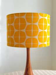 Handmade Japanese Cotton Lampshade - Modern Geometric Yellow Ceiling Or Table Lamp Shade Made in UK