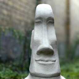 Outdoor Moai Face Concrete Statue Easter Island Inspired Garden Decor Cement Yard Sculpture Modern Minimalist Art Stone Monument Ornament - thumbnail 2
