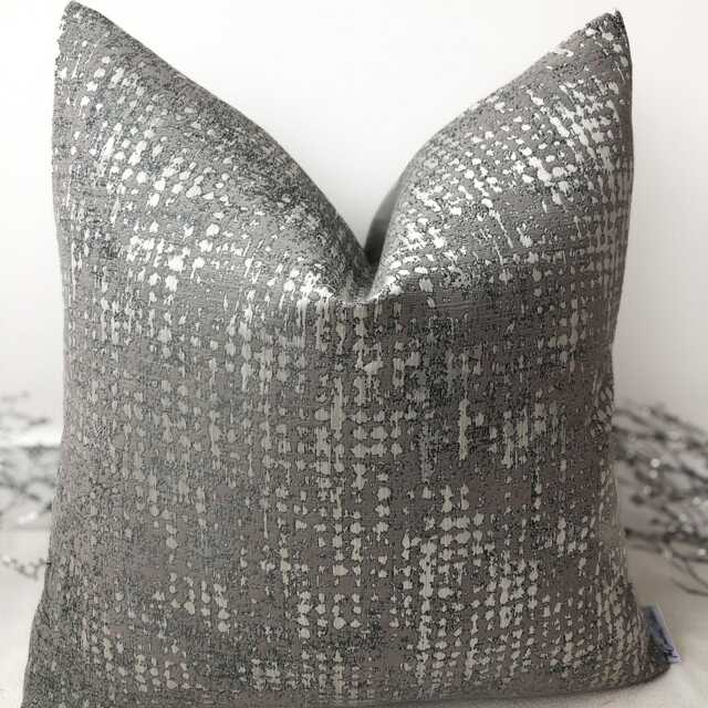 style No. 61 - Luxury Charcoal Grey Textured Pillow, Personalised Cushion Cover For Sofa Or Bed Handcrafted By The Couture - image 1