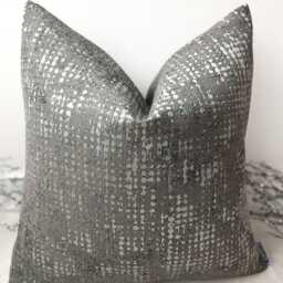 style No. 61 - Luxury Charcoal Grey Textured Pillow, Personalised Cushion Cover For Sofa Or Bed Handcrafted By The Couture - thumbnail 1
