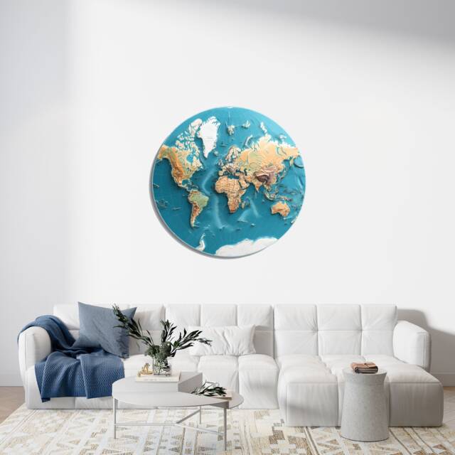 World Map Wall Sticker , Peel & Stick Removable Kids Decal Office Art Living Room Decor Home Decorations - image 1