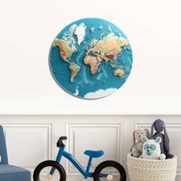 World Map Wall Sticker , Peel & Stick Removable Kids Decal Office Art Living Room Decor Home Decorations - thumbnail 2