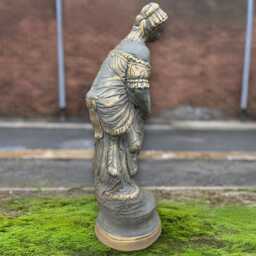 Girl With Bird Statue Stone Woman Sculpture Elegant Cement Figurine Concrete Lady Ornament Peaceful Garden Decor Handmade Lover Gift - thumbnail 3