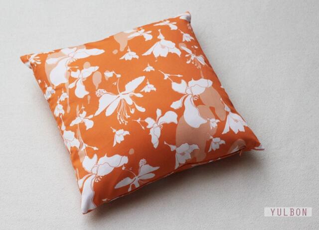 Cushion Cover, 100% Cotton, 40x40cm, Floral Design, Orange - image 1