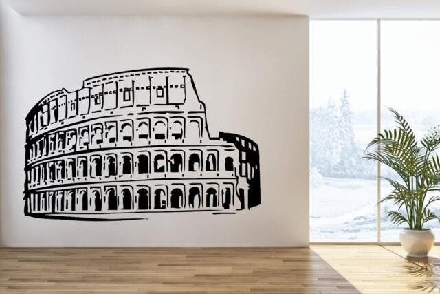 Rome Coliseum Wall Decal Interior Decals Italy Skyline Silhouette Vinyl Sticker Murals Office Living Room Bedroom Home Decor Sd 094 - image 1