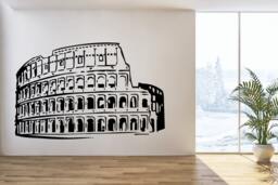 Rome Coliseum Wall Decal Interior Decals Italy Skyline Silhouette Vinyl Sticker Murals Office Living Room Bedroom Home Decor Sd 094 - thumbnail 1