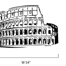 Rome Coliseum Wall Decal Interior Decals Italy Skyline Silhouette Vinyl Sticker Murals Office Living Room Bedroom Home Decor Sd 094 - thumbnail 2
