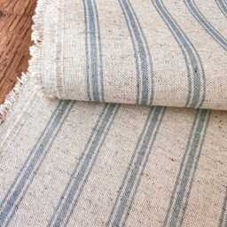 1601. Handmade Azure Stripe Linen Blend Cushion Cover, Various Sizes - thumbnail 3
