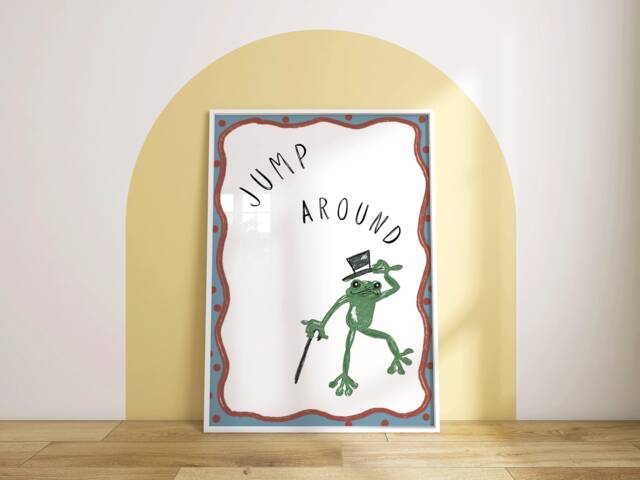 Funky Frog Print Gender Neutral Kids Room Decor - image 1