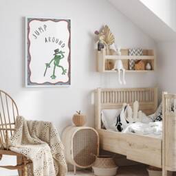 Funky Frog Print Gender Neutral Kids Room Decor - thumbnail 3