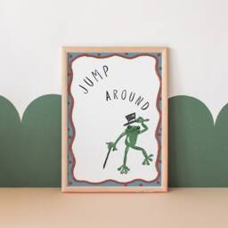 Funky Frog Print Gender Neutral Kids Room Decor - thumbnail 2