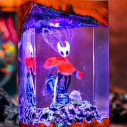 Hornet Silksong Resin Lamp - Handmade Led Figure Light Game Room Decor Handcrafted Indie Merch Gamer Display - thumbnail 2