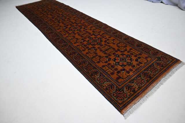 10 Ft Runner Rug - Antique Pattern Bukhara Rug Afghan Handmade Wool Vintage Orange Hallway Kitchen - image 1