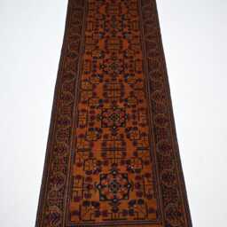 10 Ft Runner Rug - Antique Pattern Bukhara Rug Afghan Handmade Wool Vintage Orange Hallway Kitchen - thumbnail 2