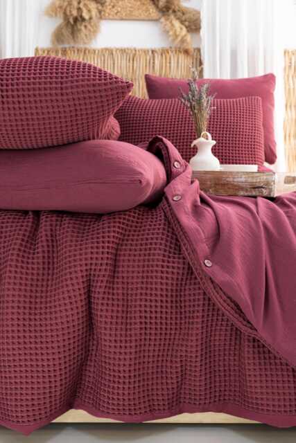 Organic Turkish Cotton Waffle Duvet Cover Farmhouse Bedding Set - image 1