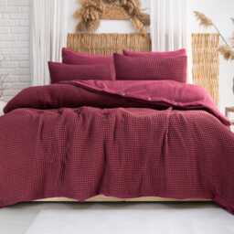 Organic Turkish Cotton Waffle Duvet Cover Farmhouse Bedding Set - thumbnail 2