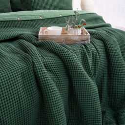 Organic Turkish Cotton Waffle Duvet Cover Farmhouse Bedding Set - thumbnail 4