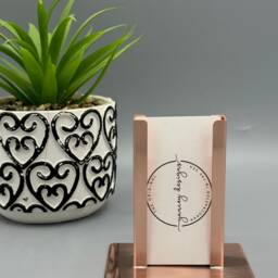 Copper Business Card Holder, Raw Executive Desk Organizer - thumbnail 4