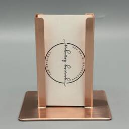 Copper Business Card Holder, Raw Executive Desk Organizer - thumbnail 3