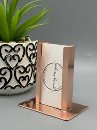 Copper Business Card Holder, Raw Executive Desk Organizer