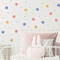 Flower Wall Stickers, Decals, Orange Sticker, Pink Multicoloured Stickers - thumbnail 2